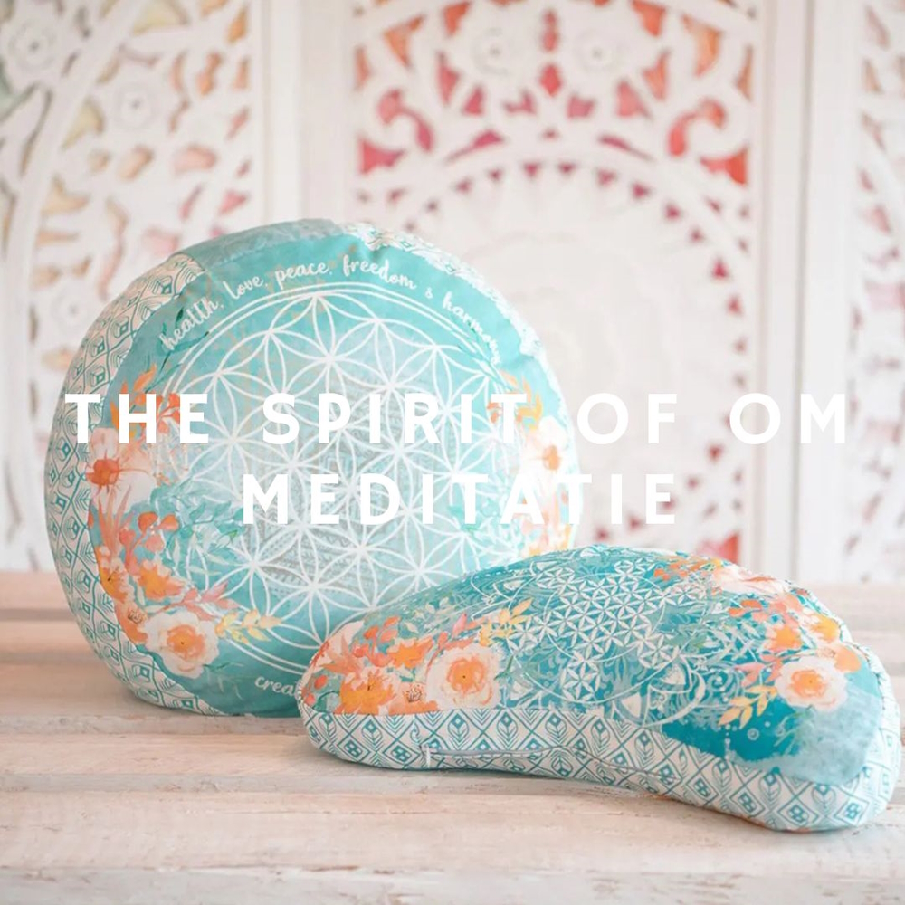 The Spirit of Om Meditation Cushions with Gemstones