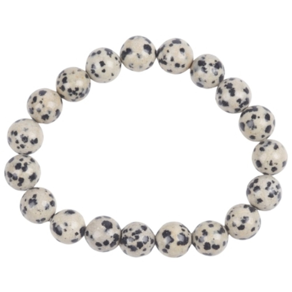 Armband Edelsteen Dalmatier Jaspis 10mm Kralen