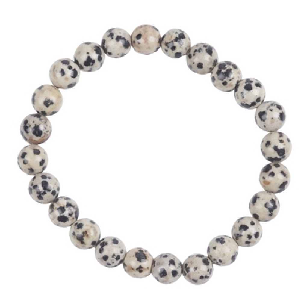 Armband Edelsteen Dalmatier Jaspis 8mm Kralen