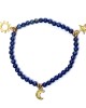 Armband Edelsteen Lapis Lazuli Sterren - Maan - Zon Bedels 4mm Kralen