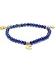 Armband Edelsteen Lapis Lazuli Sterren - Maan - Zon Bedels 4mm Kralen