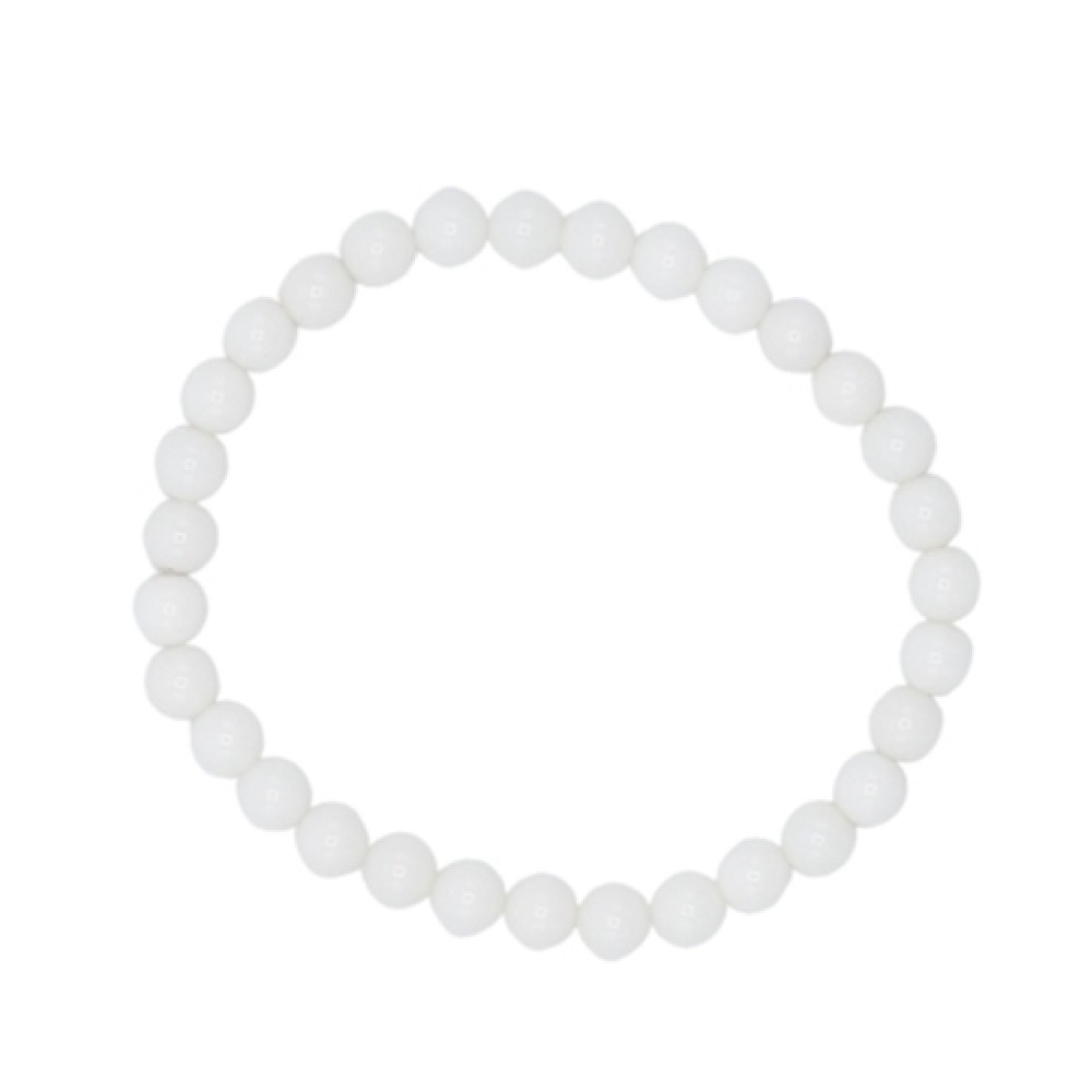 Armband Edelsteen Witte Agaat 6mm Kralen