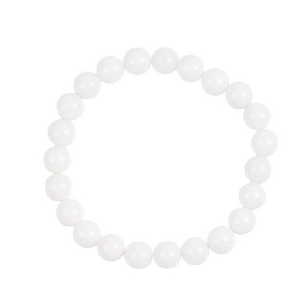 Armband Edelsteen Witte Agaat 8mm Kralen