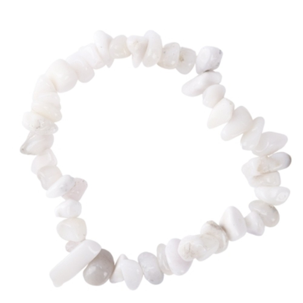 Armband Edelsteen Witte Agaat Splitter