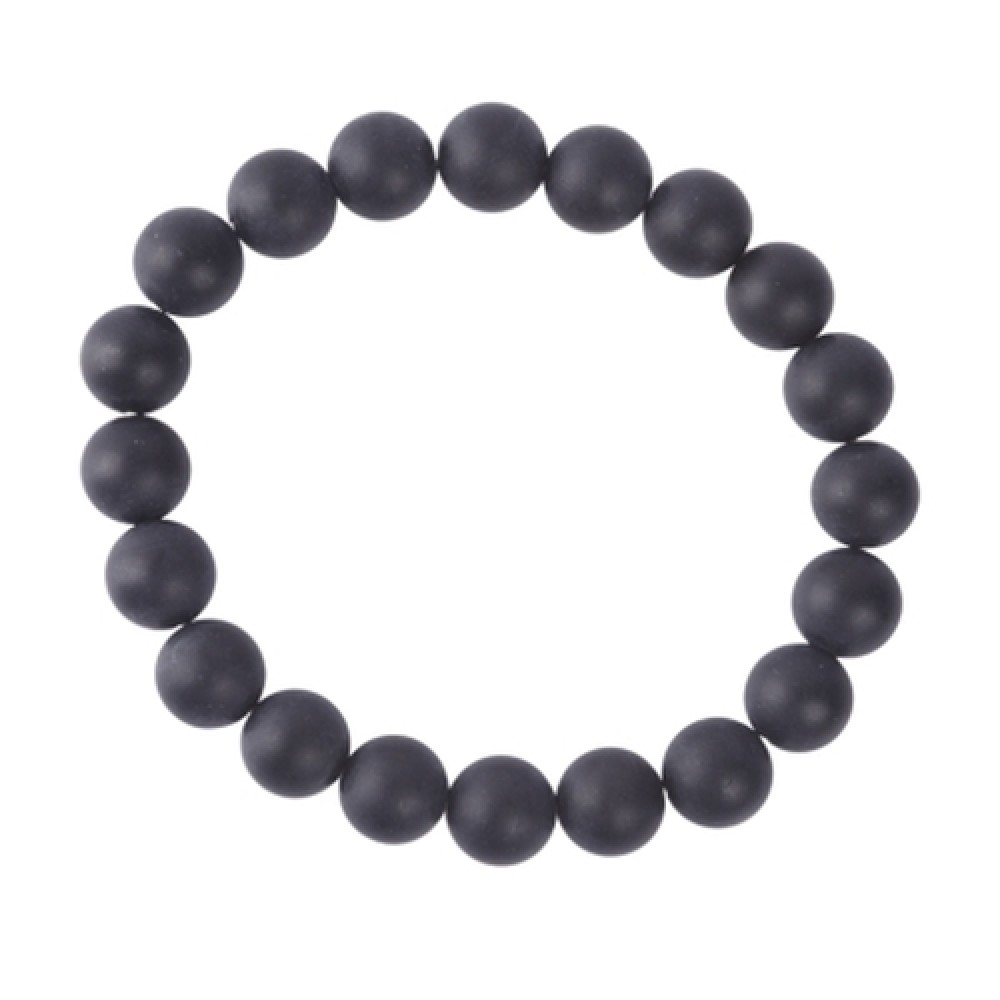 Armband Edelsteen Zwarte Obsidiaan 10mm Kralen 21cm Mat