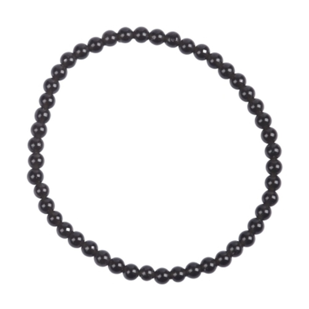 Armband Edelsteen Zwarte Obsidiaan 4mm Kralen