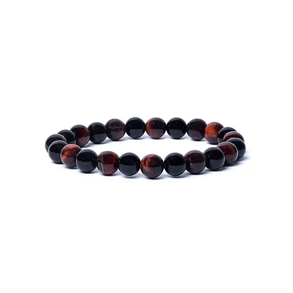 Armband Edelsteen Zwarte Onyx - Kattenoog 8mm Kralen