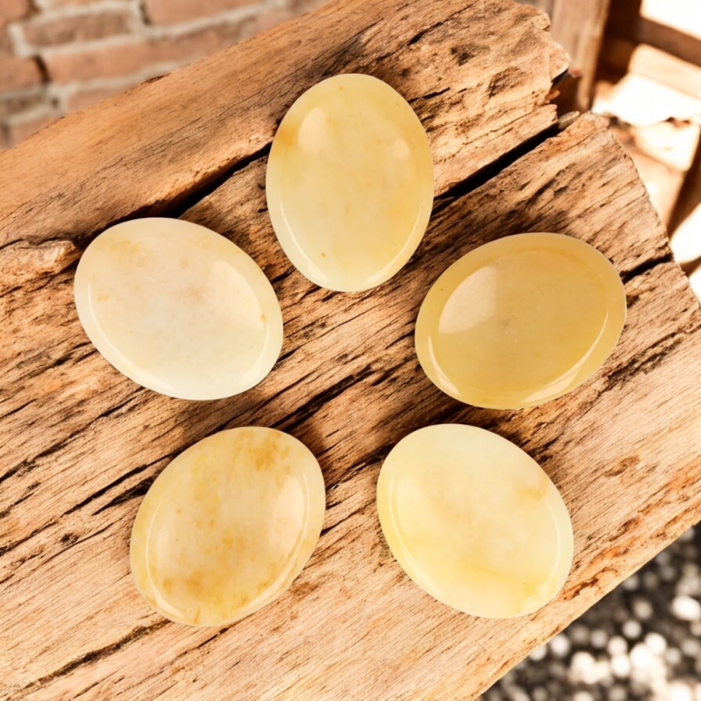 Gele Aventurijn Worry Stone - Duimsteen 3,5-4,5cm