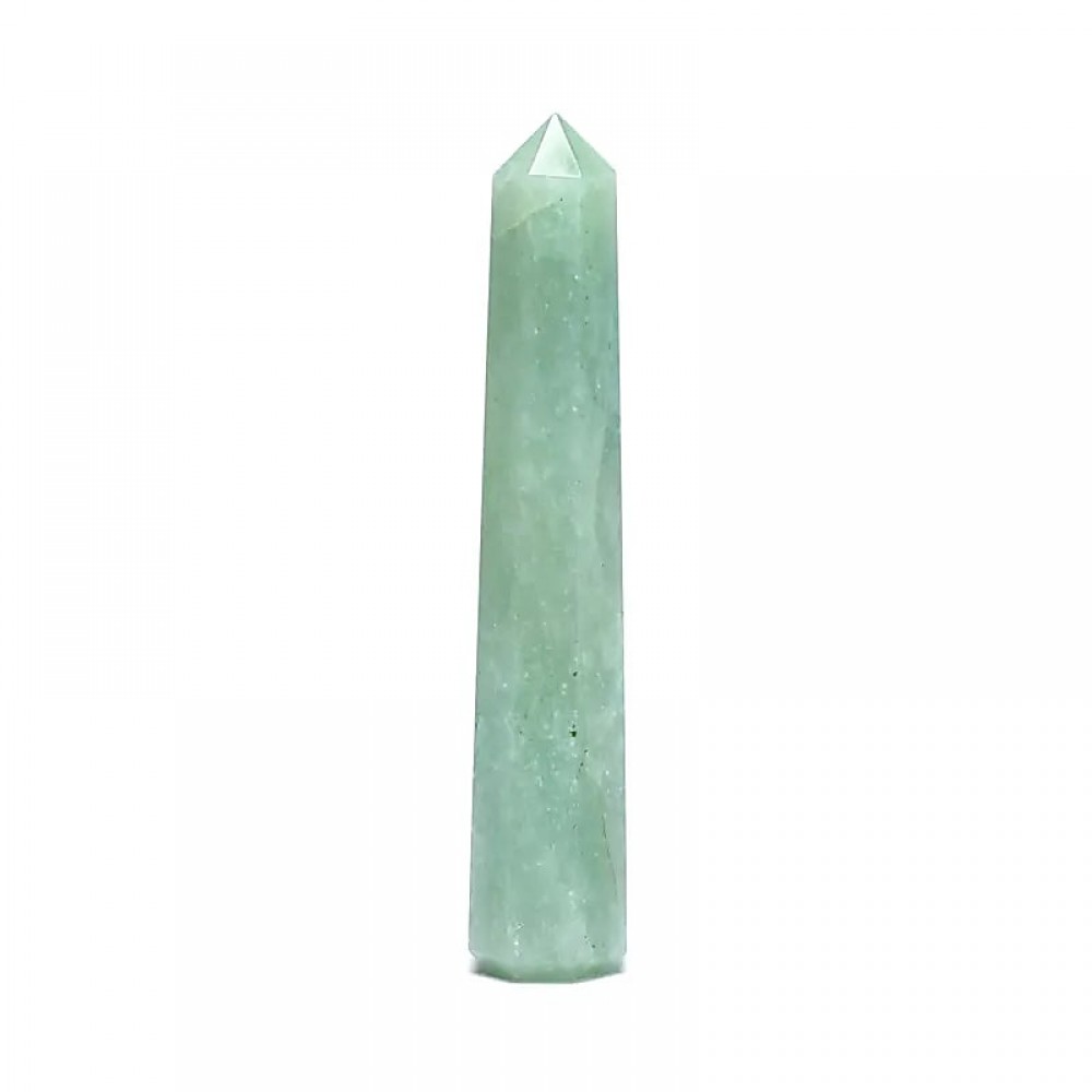 Green Aventurine Point - Six-sided Obelisk 7,5-10 cm