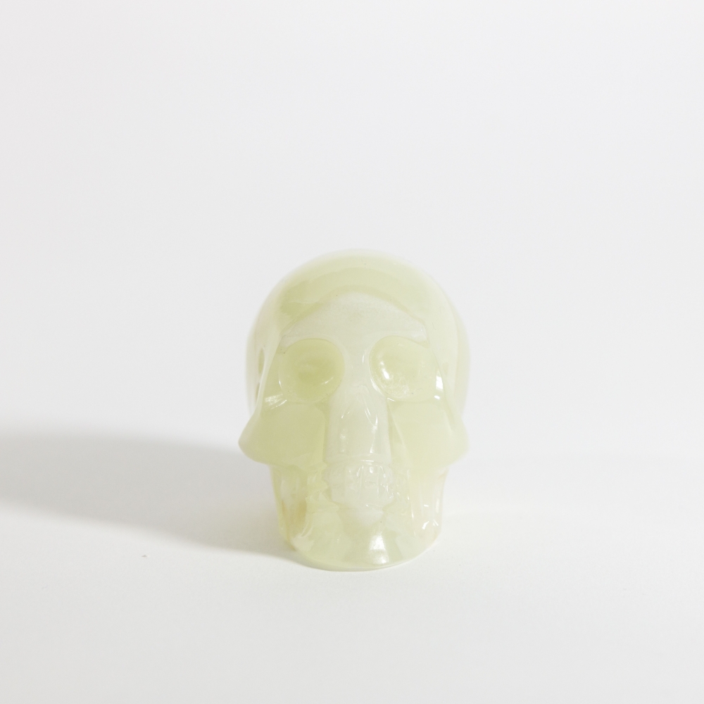 Crystal Skull Green Aragonite 6.5cm