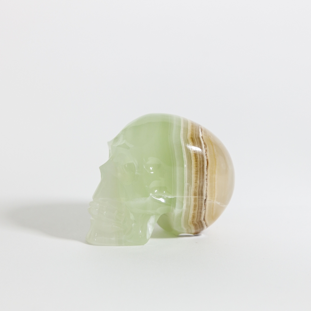 Kristallen Schedel Groene Aragoniet 7cm