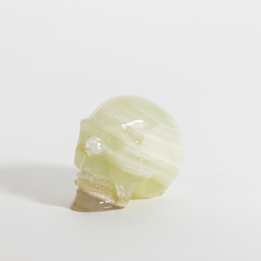Kristallen Schedel Groene Aragoniet 6.5cm