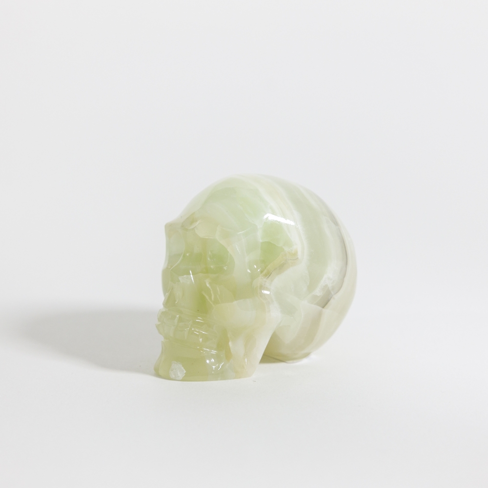 Crystal Skull Green Aragonite 6.5cm