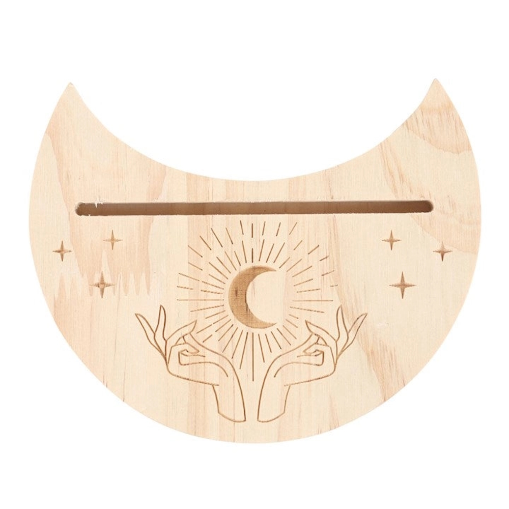 Natural Mystical Hands Crescent Moon Kaart Standaard