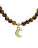 Edelsteen Halsketting Tijgeroog Verstelbaar met Maan Hanger 37cm