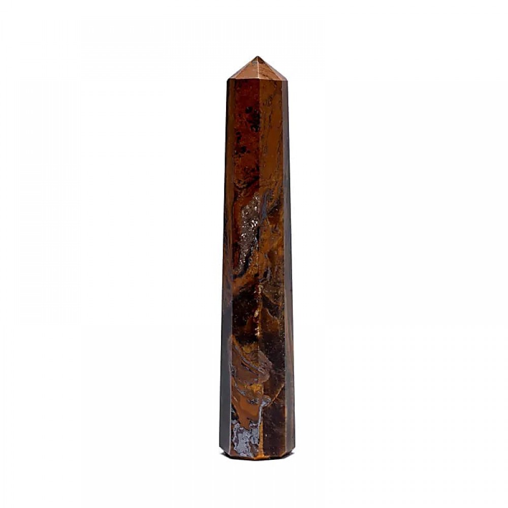 Tiger's Eye Point - Six-sided Obelisk 7,5-10 cm